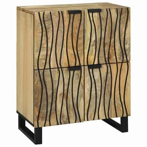 vidaXL Sk&aelig;nk Brun 60 x 33 x 75 cm Massivt mangotr&aelig;