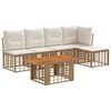 vidaXL Havesofa S&aelig;t 6 stk. Naturlig og Creme Hvid polyrattan