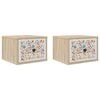vidaXL V&aelig;gmonteret natbord MAINZ 2 stk. Sonoma-eg 36 x 33 x 25 cm