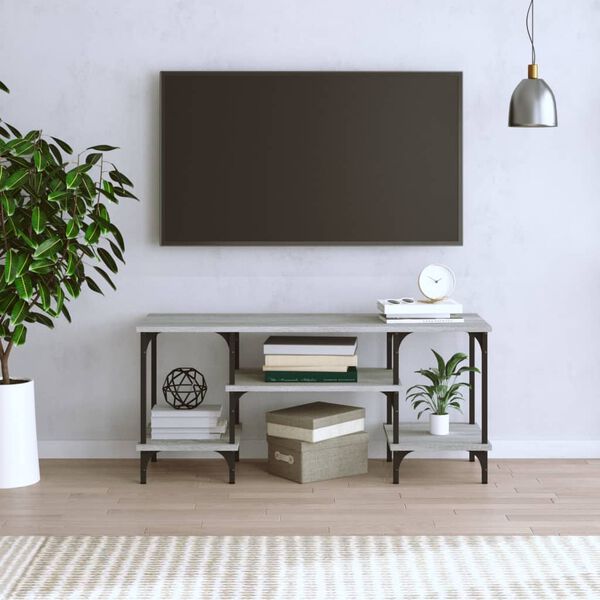 vidaXL tv-bord 102x35x45,5 cm konstrueret træ grå sonoma-eg