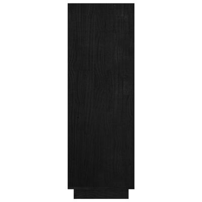 vidaXL bogreol/rumdeler 80x35x103 cm massivt fyrretræ sort