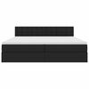 vidaXL Seng med opbevaring og madras Sort 200 x 200 cm Konstrueret tr&aelig;
