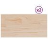 vidaXL bordplader 2 stk. 80x40x1,7 cm rektangul&aelig;r massivt fyrretr&aelig;