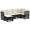 vidaXL Havesofa S&aelig;t 6 stk. Sort polyrattan