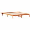vidaXL Sengestel med sideborde Voks brun 200 x 210 cm Massiv fyrretr&aelig;
