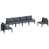 vidaXL Havesofa S&aelig;t med pude 6 pcs Sort St&aring;l