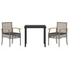 vidaXL Have Spisebordss&aelig;t 3 pcs Gr&aring; polyrattan