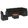 vidaXL sofas&aelig;t til haven 7 dele med hynder polyrattan sort