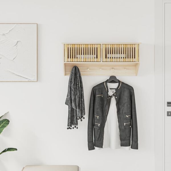 vidaXL v&aelig;gh&aelig;ngt garderobe m. knager 80x24x35,5 cm konstrueret tr&aelig;