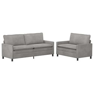 vidaXL Sofa S&aelig;t 2 stk. Lysegr&aring; Fl&oslash;jl