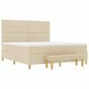 vidaXL Box spring seng med madras Creme 180 x 200 cm Stof