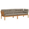 vidaXL hj&oslash;rnemoduler til pallesofa 2 stk. med hynder massivt akacietr&aelig;