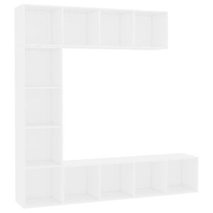 vidaXL bogreol/tv-m&oslash;bel 3 dele 180x30x180 cm hvid