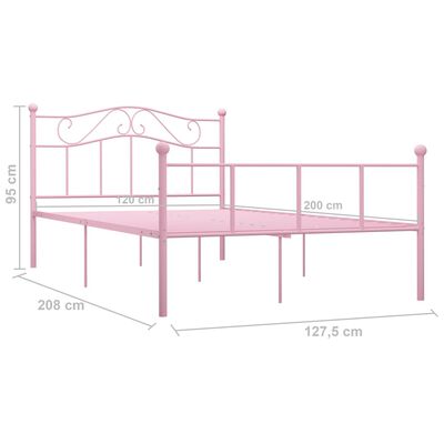 vidaXL sengestel 120x200 cm metal pink