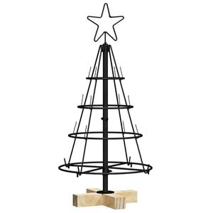 vidaXL Juletr&aelig; med Kegle med stativ Sort 60 cm St&aring;l