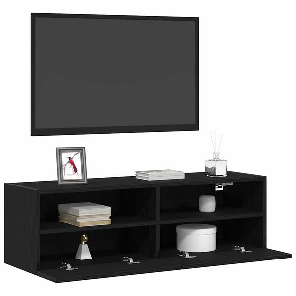 vidaXL TV v&aelig;gskab 2 pcs Sort eg 100 x 30 x 30 cm Konstrueret tr&aelig;
