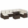 vidaXL Havesofa S&aelig;t 9 stk. Brun og Creme polyrattan