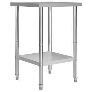 vidaXL arbejdsbord til k&oslash;kken 60x60x85 cm rustfrit st&aring;l
