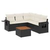 vidaXL sofas&aelig;t til haven 6 dele med hynder polyrattan sort