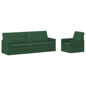vidaXL Sofa S&aelig;t 2 pcs Jungle Gr&oslash;n Velourstof