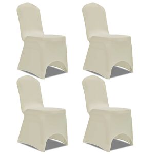 vidaXL Stolebetr&aelig;k i stretch 4 stk. creme