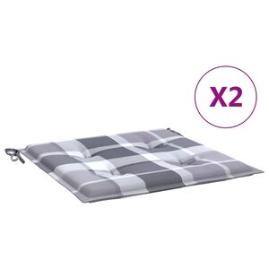 vidaXL hynder til havestol 2 stk. 40x40x4 cm oxfordstof gr&aring;ternet