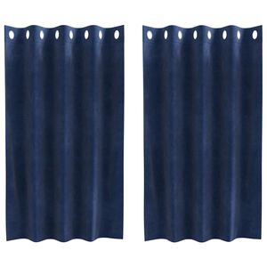 vidaXL M&oslash;rkl&aelig;gningsgardiner 2 pcs M&oslash;rk bl&aring; 140 x 140 cm Fl&oslash;jl