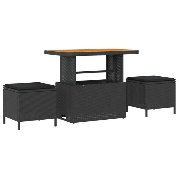 vidaXL Havesofa S&aelig;t 9 pcs Sort polyrattan