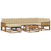vidaXL Udend&oslash;rs sofagruppe 7 pcs Naturlig og Beige Massivt Akacietr&aelig;