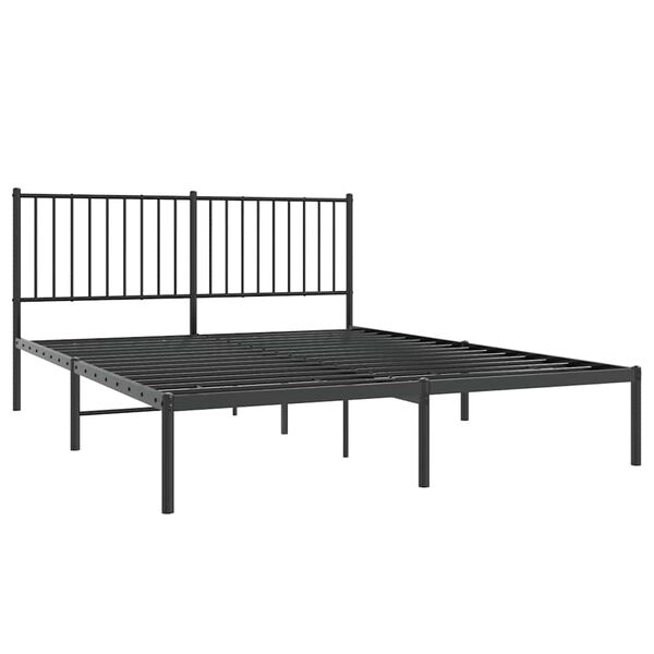 vidaXL sengeramme med sengegavl 160x200 cm metal sort