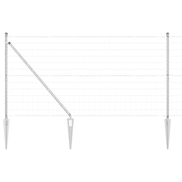 vidaXL Hegn med post Sølv 1,2 x 10 m Stål