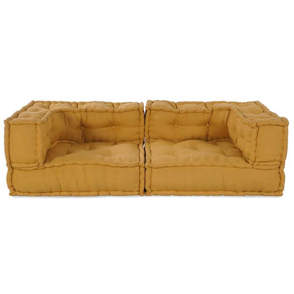 vidaXL 2-personers modulsofa stof 140x70x36 gul
