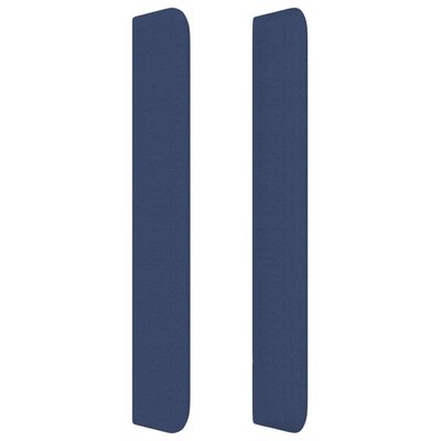 vidaXL sengegavl med kanter 203x16x118/128 cm stof blå