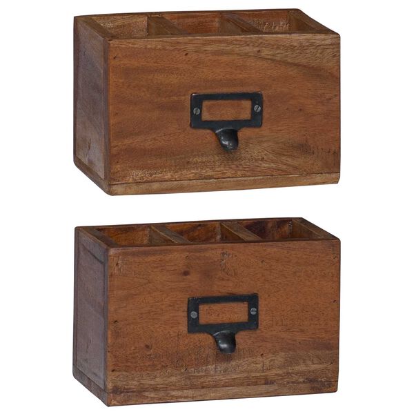 vidaXL Blyant Etui Flerfarvet 18 x 10 x 12 cm Massiv Mahogni