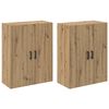 vidaXL V&aelig;gmonteret skab 2 pcs Artisan Egetr&aelig; 69,5 x 34 x 90 cm