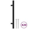vidaXL skabsh&aring;ndtag 20 stk. 128 mm rustfrit st&aring;l sort