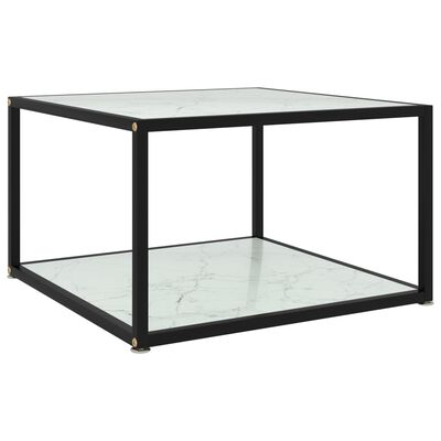vidaXL sofabord 60x60x35 cm hærdet glas hvid