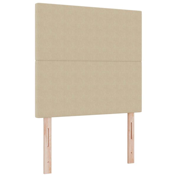 vidaXL LED sengegavl med LED -strimmellys Gr&aring;gr&oslash;n 90 cm Polyester