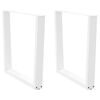 vidaXL spisebordsben V-formet 2 stk. hvid 90 x (72-73,3) cm st&aring;l