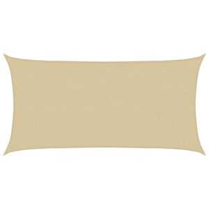 vidaXL Solsejl Beige 2,5 x 6 m HDPE
