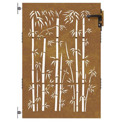 vidaXL havelåge 85x150 cm cortenstål bambusdesign