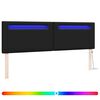 vidaXL LED sengegavl Sort 180 cm Faux l&aelig;der