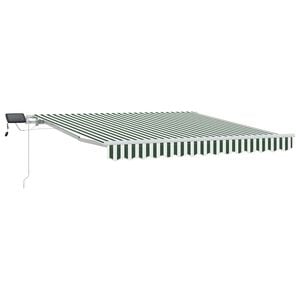 vidaXL Udtr&aelig;kkelig markise Gr&oslash;n og Hvid 300 x 250 cm Stof og aluminium
