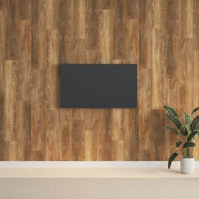 vidaXL vægpaneler 2,06 m² trælook PVC brun