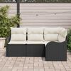 vidaXL Havesofa S&aelig;t med opbevaring 4 pcs Sort polyrattan