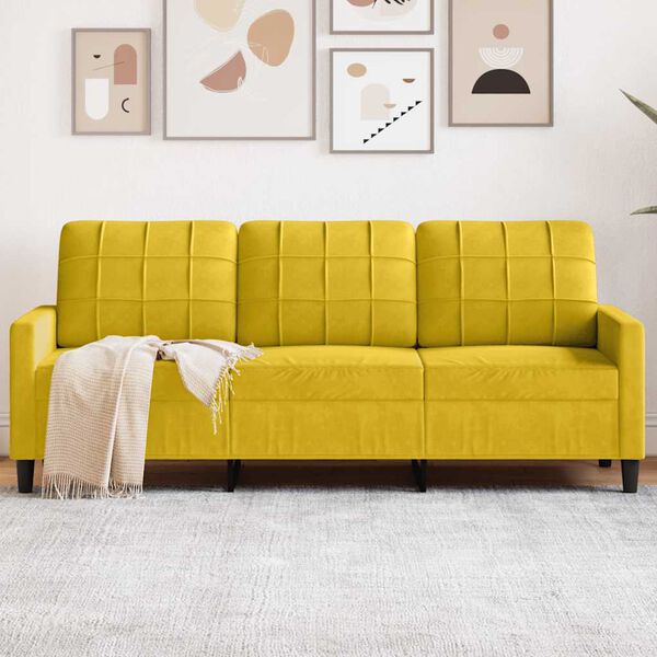 vidaXL 3-personers sofa 180 cm velour gul