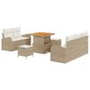 vidaXL Havesofa S&aelig;t med pude 8 pcs Beige polyrattan