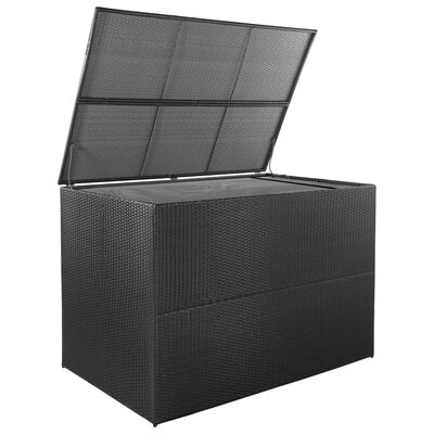 vidaXL udendørs opbevaringskasse 150x100x100 cm polyrattan sort
