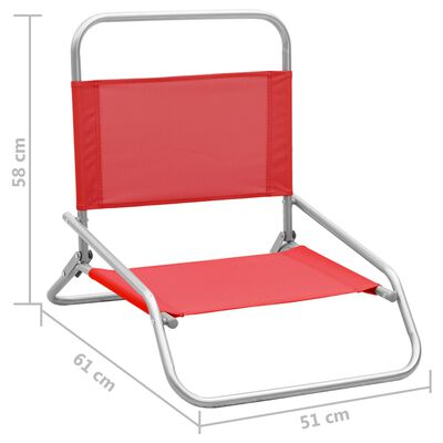vidaXL foldbare strandstole 2 stk. stof rød