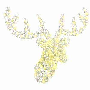 vidaXL Rensdyr hoved med 140 LED'er Varm hvid 60 cm Akryl